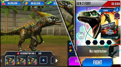 Unlocked Velociraptor Gen 2 Jurassic World The Game Youtube