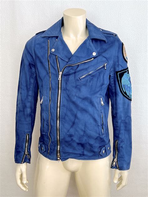 Rare Balmain Biker Jacket Embellished With Embroidery Extra Slim