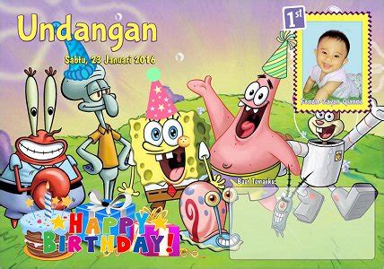 Jual Kartu Undangan Ulang Tahun Seri Sponge Bob Di Lapak Aleka