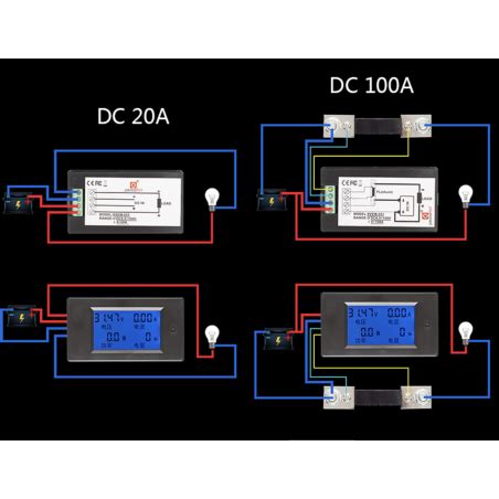 LCD DC Woltomierz Amperomierz