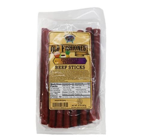 Beef Sticks Old Fashioned Pineapple Teriyaki Wc 2 Lb Walnut Creek Foods