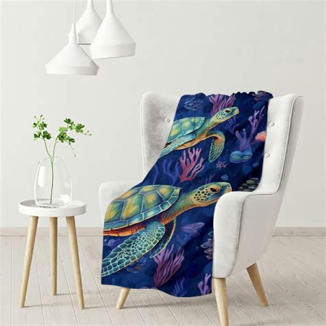 ARISTURING Sea Turtle Throw Blankets Bluey Blanket Throw Ocean Themed