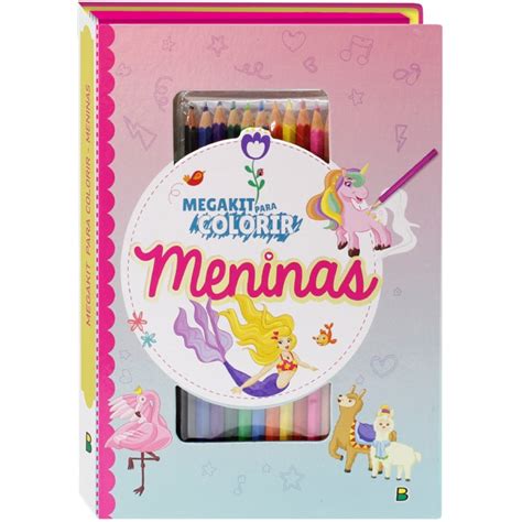 Livro Mega Kit Para Colorir Meninas Todo Livro Papellotti