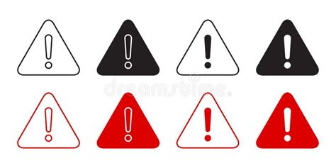 Collection Of Red Caution Signs With Do Not Cross Symbols Isolated On White Background Vector