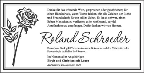 Traueranzeigen Von Roland Schroeder M Rkische Onlinezeitung Trauerportal