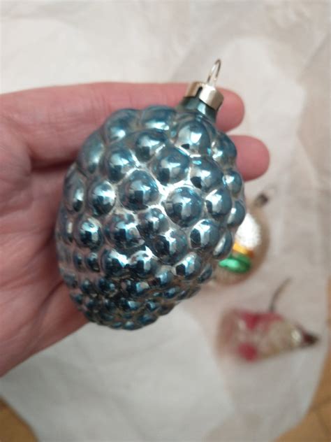 Rare Antique Embossed Vintage Mercury Glass Pinecone Ornament Antique Germany Etsy