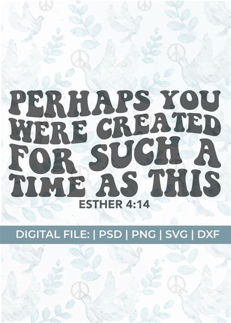 Esther Svg Esther 4 14 Svg Created for a Time Bible Verse - Etsy