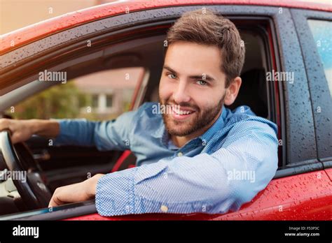 Man Driving A Car Stock Photo Alamy