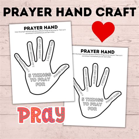 Prayer Hand Craft Kids Craft Prayer Craft Prayer Activities Crafts For