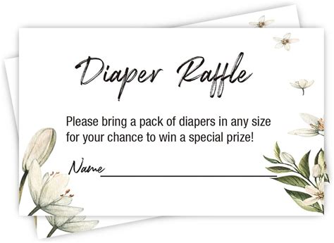 Amazon Sweet Heart Diaper Raffle Tickets Gender Neutral Baby