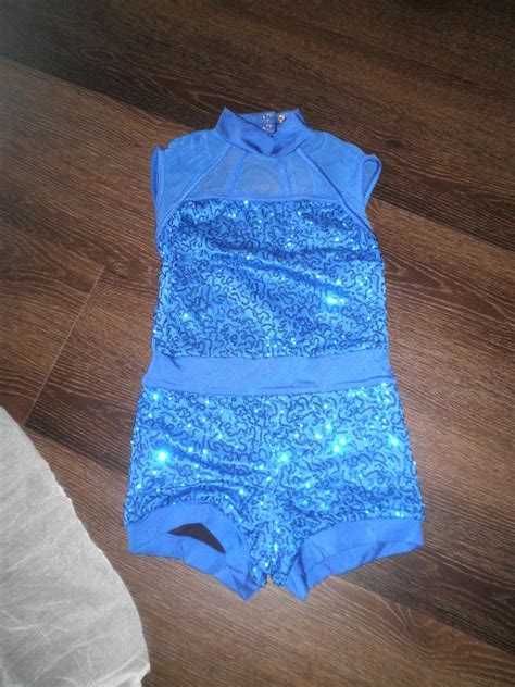 MC New Solo Weissman Royal Blue Sequin Unitard Size MC Dance Costume