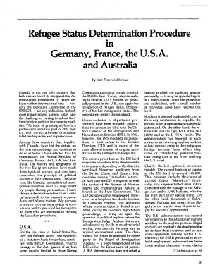 Fillable Online Refuge Journals Yorku Refugee Status Determination