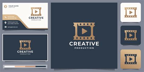 creative film making play logo and business card design.modern style ...