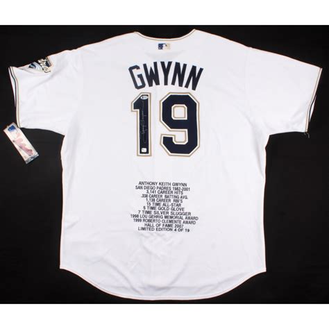 Tony Gwynn Signed LE Padres Career Highlight Stats Jersey (Beckett COA ...