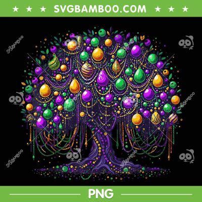 Mardi Gras Tree Beads PNG