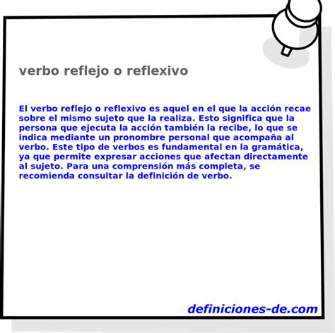 Significado De Verbo Reflejo O Reflexivo