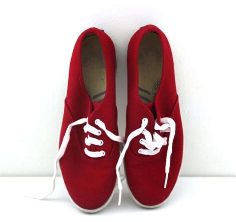 Vintage 80s Keds Shoes Red Canvas Womens 65 By 216vintagemodern