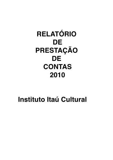 Pdf RelatÓrio De PrestaÇÃo De Contas 2010 Instituto D3nv1jy4u7zmsc