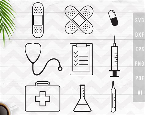 Medical Svg Medical Clipartmedical Icons Band Aid Etsy