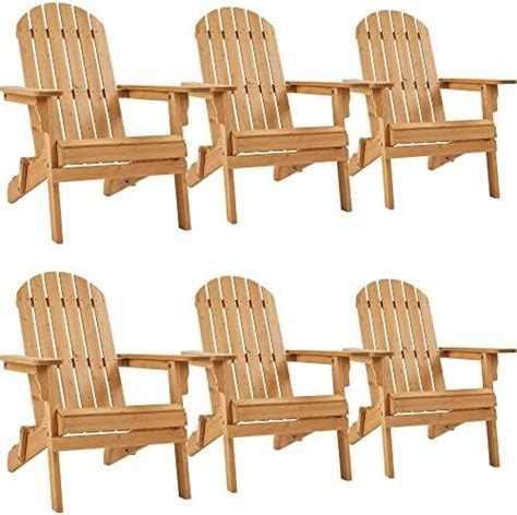 Yaheetech Folding Adirondack Chair Set Of 6 Outdoor 300lbs