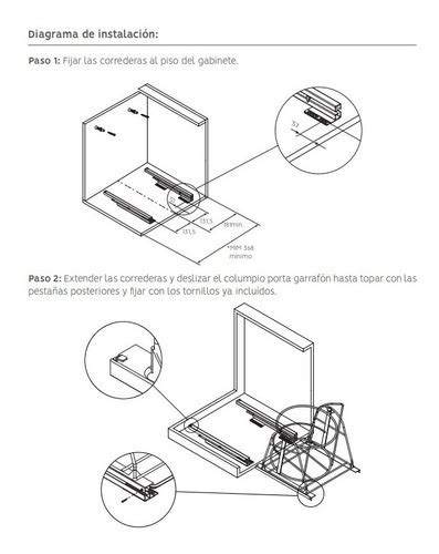 Porta Garrafón Extraíble Cerrajes CENTRAL DECOCINAS