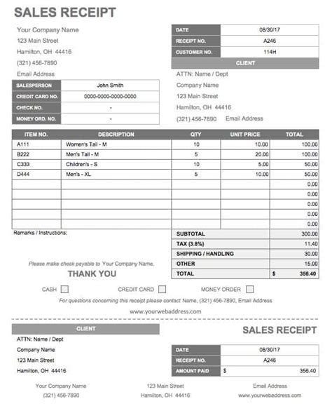 Example Of Business Receipt Tutore Org Master Of Documents