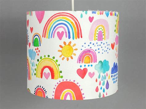 Rainbow lamp shade pink colourful lamp home decor firefighter | Etsy