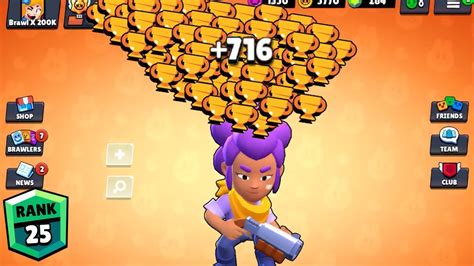 SHELLY NONSTOP To 750 TROPHIES Brawl Stars YouTube