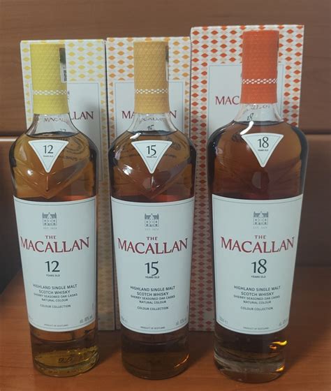Macallan - 12yo, 15yo, 18yo Colour Edition - Original bottling - 700ml ...