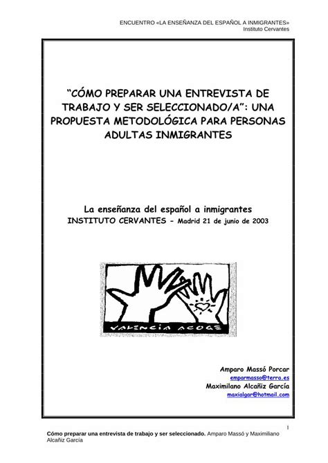 Pdf C Mo Preparar Una Entrevista De An En Una Entrevista De Trabajo