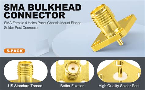 Amazon Superbat Sma Connectors Sma Female Holes Panel Chassis