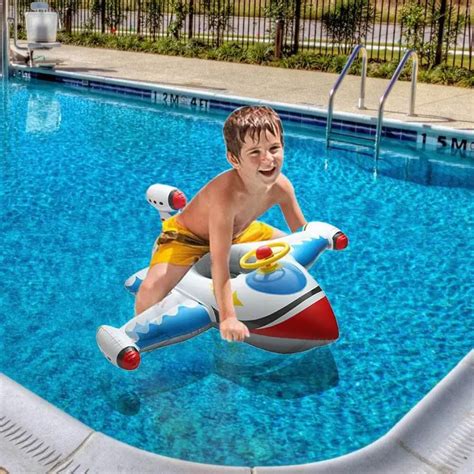 Children Swimming Inflatable Airplane Swimming Float Seat Boat Pool ...