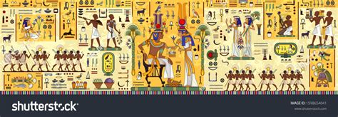 Ancient Egypt Backgroundegyptian Hieroglyph Symbolancient Culture Stock Illustration 1598654041