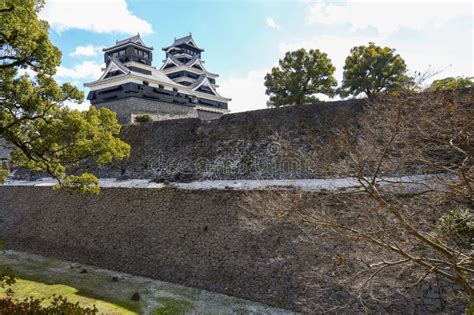 El Famoso Edificio Paisajístico Vintage Del Castillo De Kumamoto En El