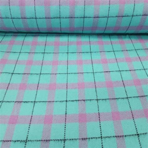 Pink Plaid Fabric Etsy