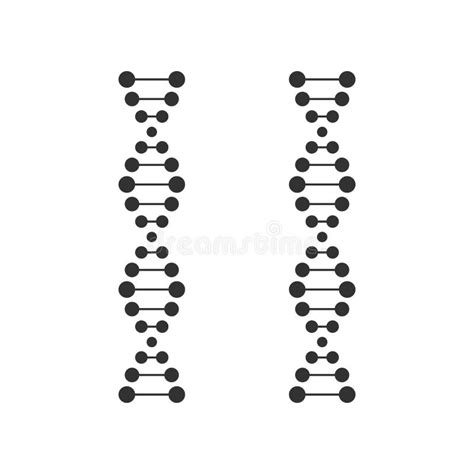 Icono Plano Del Esquema Del Filamento De La DNA En Blanco Ilustración