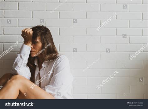 Sad Depressed Caucasian Lady Semi Nude Stock Photo Shutterstock