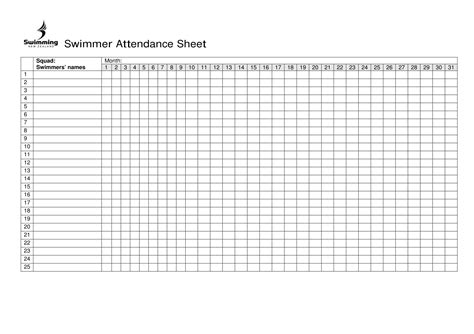 Attendance Tracker Printable