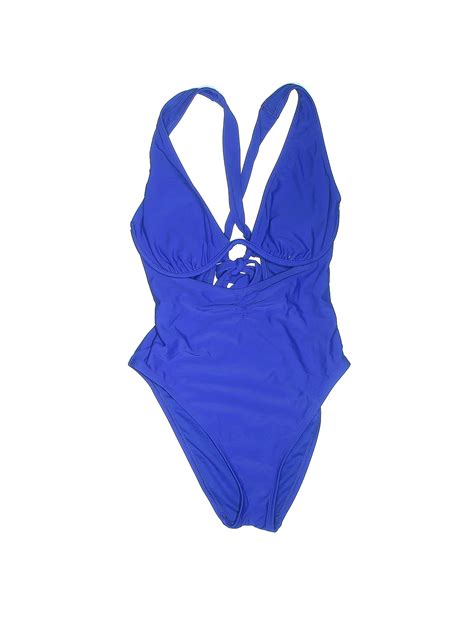 Shade And Shore Solid Blue One Piece Swimsuit Size M 54 Off Thredup