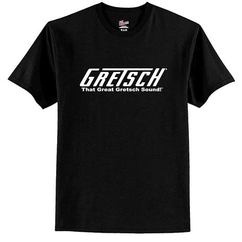 Gretsch Logo T Shirt Black T Roof Small Reverb