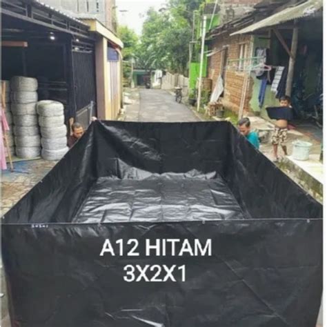 Jual Terpal Kolam Ikan Kotak Bahan A Korea Hitam X X