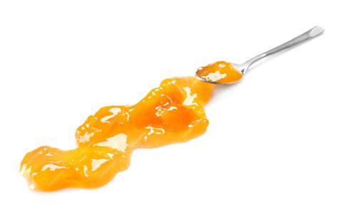 Premium Photo Spoon With Sweet Jam On White Background