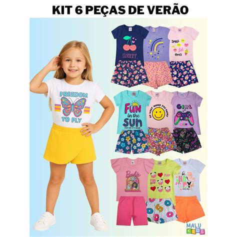 Atacado De Roupas Infantil - Kit 6 Peças de Roupa Infantil Menina Verão Atacado Barato - Kit 3 ...