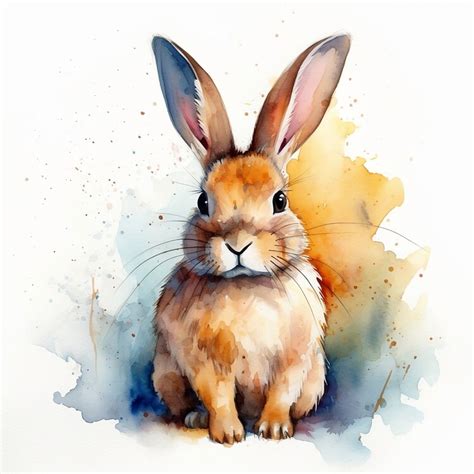 Wall Art Print Cute Watercolor Bunny Rabbit Ukposters