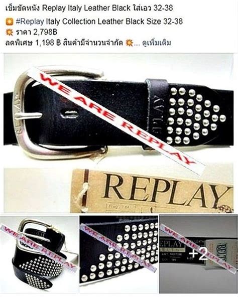 เขมขดหนงแทReplay Italy Collection Leather Black Size 32 38 จดสงแบบ ลท