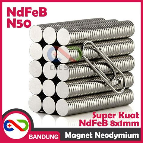 Jual Magnet Neodymium Ndfeb Bulat Permanen 8x1mm Shopee Indonesia