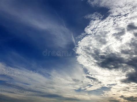 The Perspective Of Nimbus Clouds In The Blue Sky Stock Image Image Of