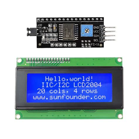 Sunfounder Iic I2c Twi Serial 2004 20x4 Lcd Module Shield Compatible With Arduino R3 Mega