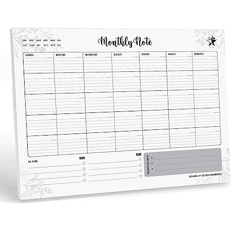 Packlist Planner Mensile Scrivania Planning Mensile Da Tavolo A