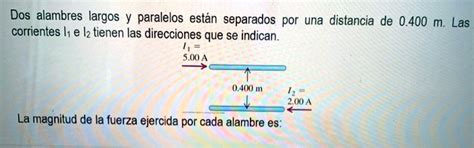 Dos Alambres Largos Paralelos Estan Separados Por Una Distancia De
